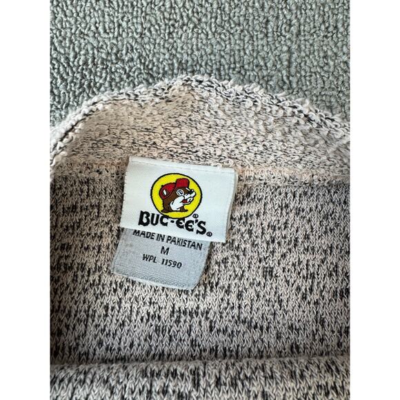 Buc-ees Sweater Womens Medium Knit Relaxed Fit Mock Neck Soft Comfy Pink Gray - Picture 4 of 7